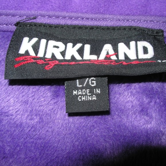 Kirkland Womens Large Navy Jacket Coat Full Zip Pockets Purple Fleece Lined Fit - Picture 6 of 13